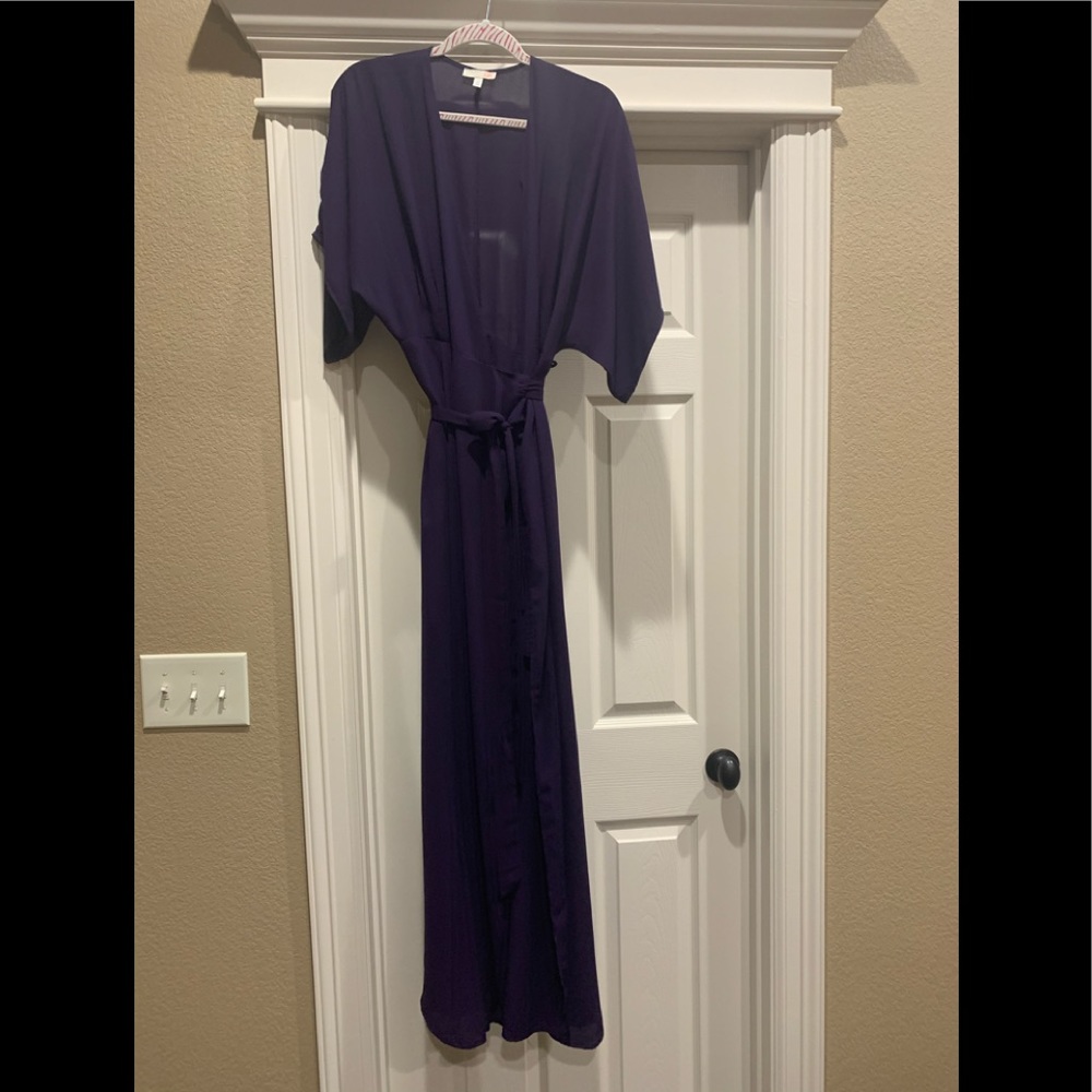 sheer maxi wrap dress
